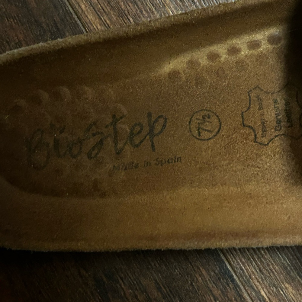 Biostep Sandals Womens 7.5 Slide Brown Leather Comfort Casual Slip On Open Toe - Picture 4 of 6